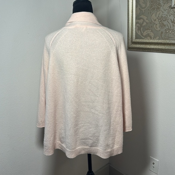 WRAP London light pink 100% cashmere V neck kangaroo pockets light sweater L-XL - Picture 4 of 7